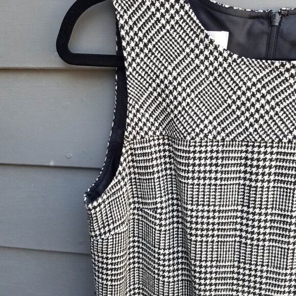 Talbots Wool Blend Black White Plaid Jumper with Pockets size 8 Petite - Picture 5 of 11